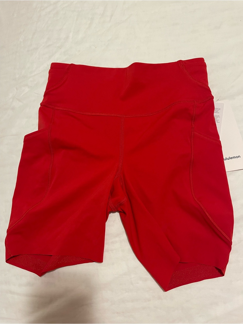 lululemon athletica Red High-Rise fast and free 6”Shorts with Side Pockets